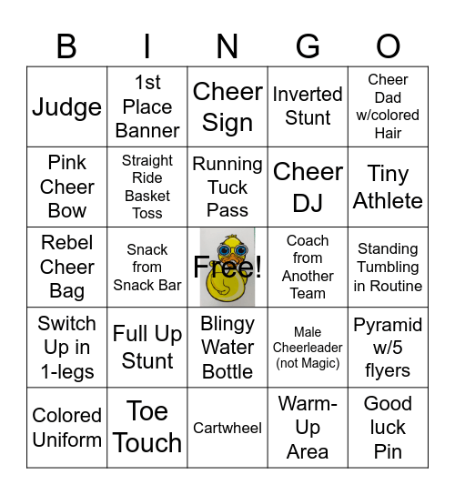 Magic Cheer Bingo Card