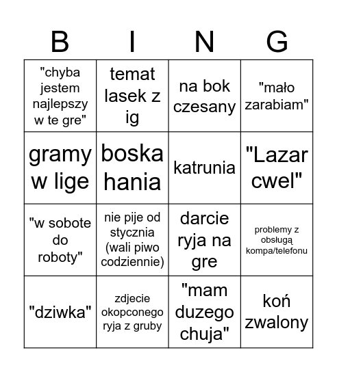 Bingo folka Bingo Card