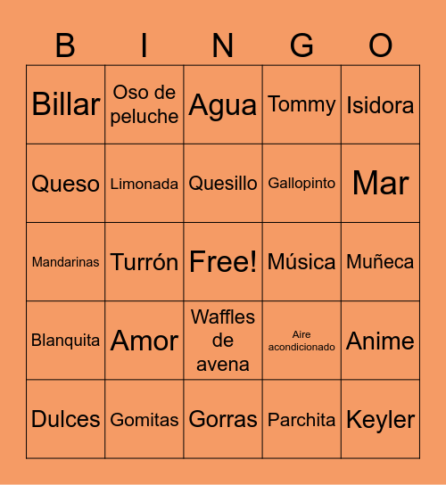 Gamarra Cárdenas Bingo Card