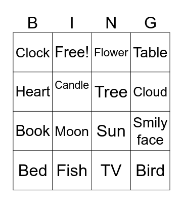 Balloon Bingo Card