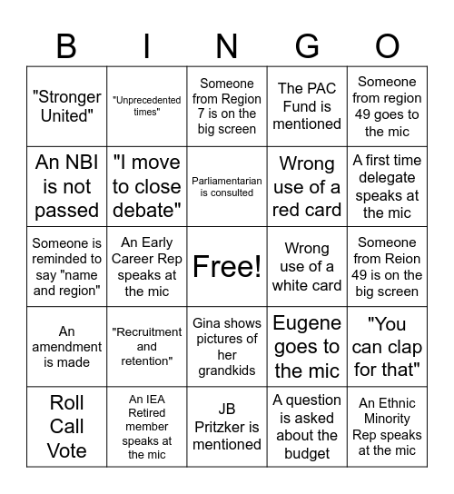IEA-RA 2026 Bingo Card
