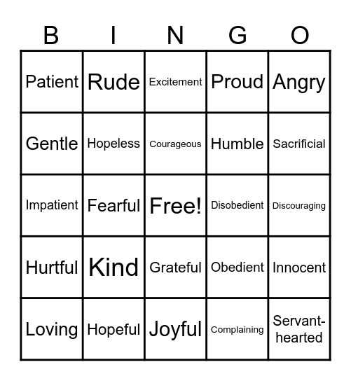 ACT-ITUDE BINGO Card