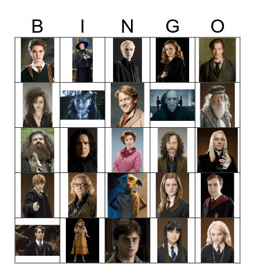 Harry Potter - Guess Who Bingo Card