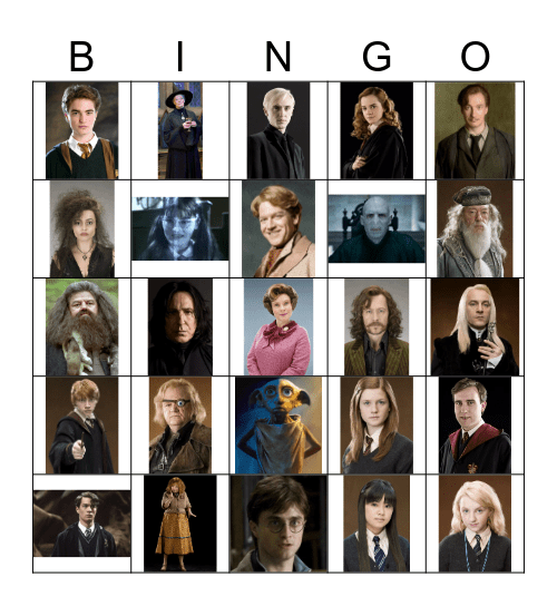 Harry Potter - Guess Who Bingo Card