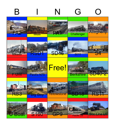 Freight Cars that I would like to design one day Bingo Card