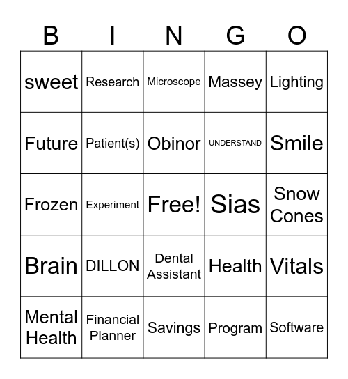 Career Day Bingo Board Bingo Card