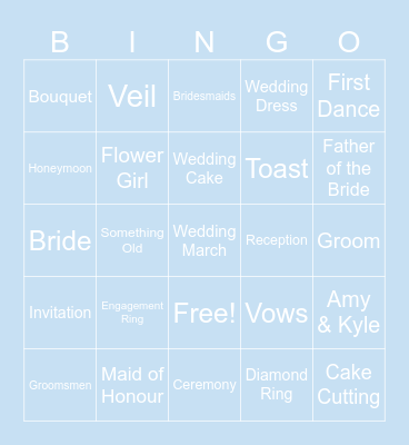 Bridal Bingo Card