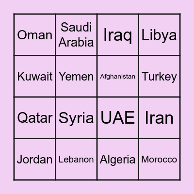 MESA Bingo Card