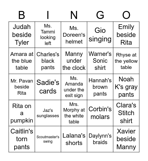 Scouting Through the Years Bingo Card