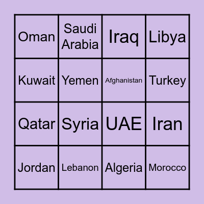 MESA Bingo Card