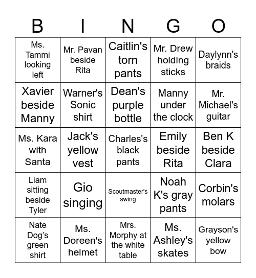 Scouting Through the Years Bingo Card