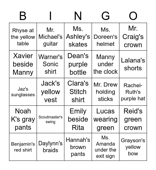 Scouting Through the Years 5 Bingo Card