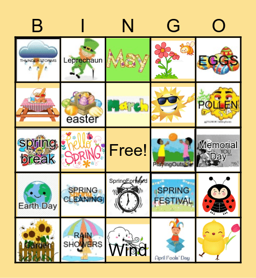 Who's Ready for Spring? Bingo Card
