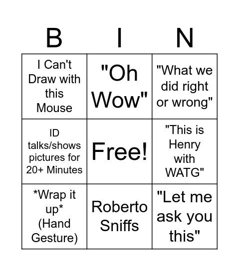 Meeting Bingo Card