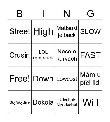 Matsuki bingo Card