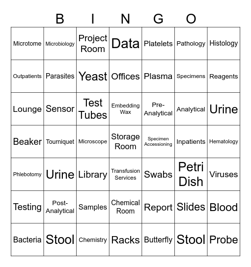 Let's Play Lab Week Bingo Card