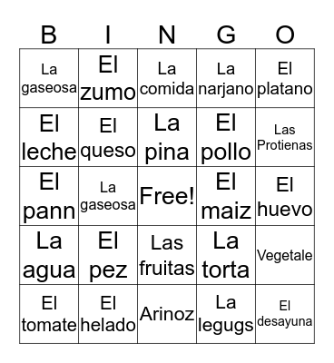 Lucky card Bingo Card