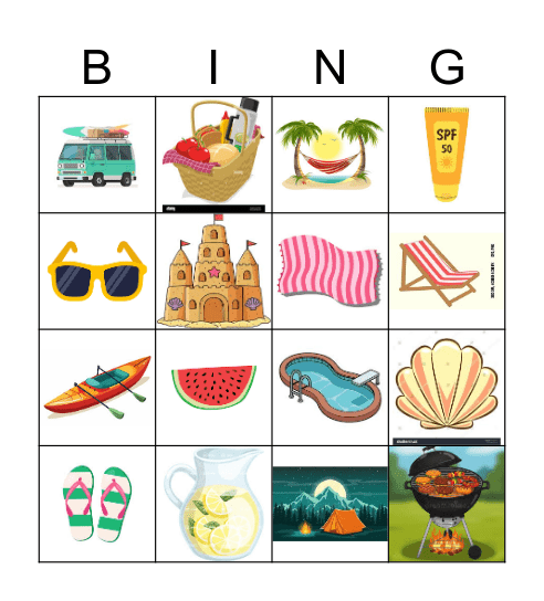 Summer Bingo Card