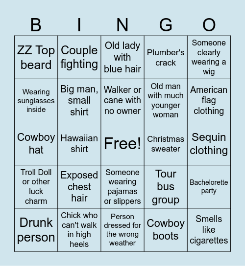 Casino Bingo Card