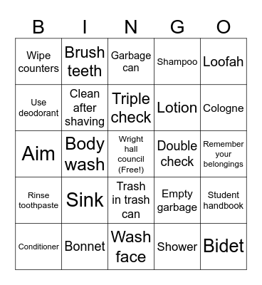Wright's Bubble Bath Bingo! Bingo Card