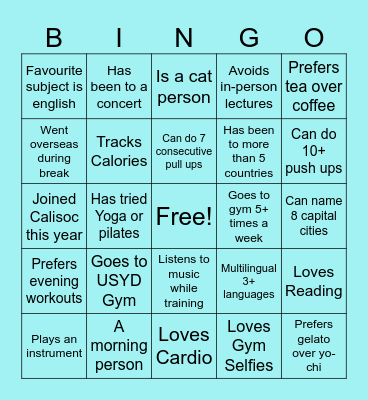 CaliSoc Bingo Card