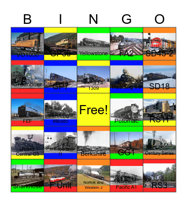 Cabooses that I would like to design one day Bingo Card