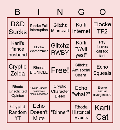 OM-3 Cast Bingo Card