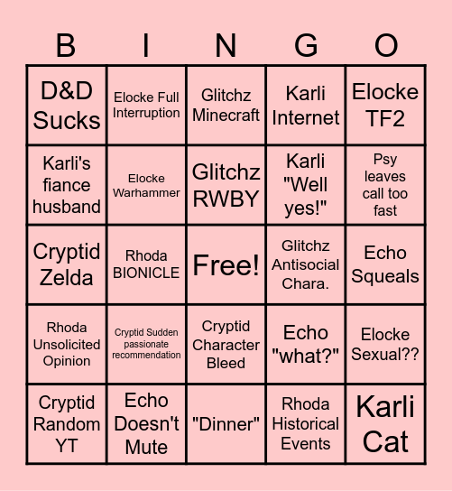 OM-3 Cast Bingo Card