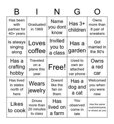 FIND SOMEONE WHO Bingo Card