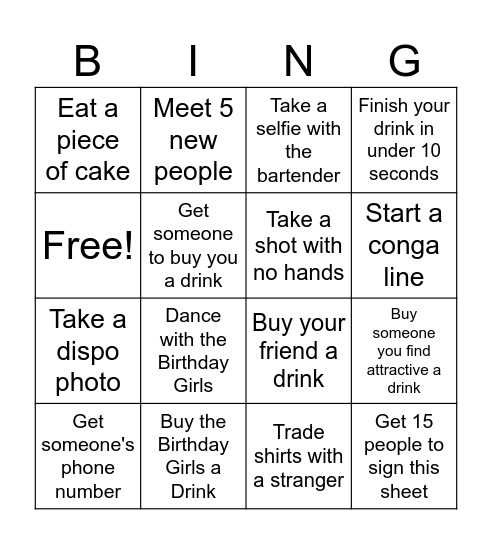 22 Bingo Card