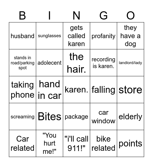 yeah, it's a Karen Comp!! Bingo Card