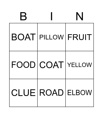 OXFORD PHONICS WORLD 3 Bingo Card