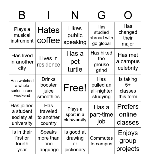 MURC 2026 Social Bingo Card