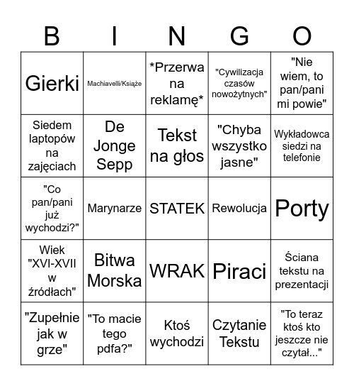 Euro Nurek Bingo Card