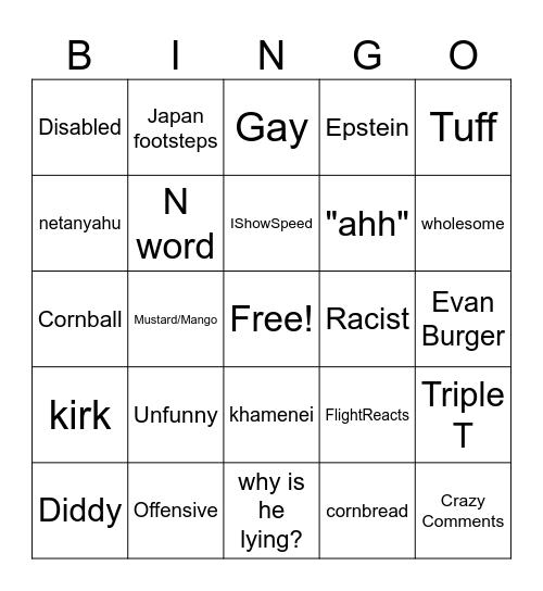 Reels bingo Card