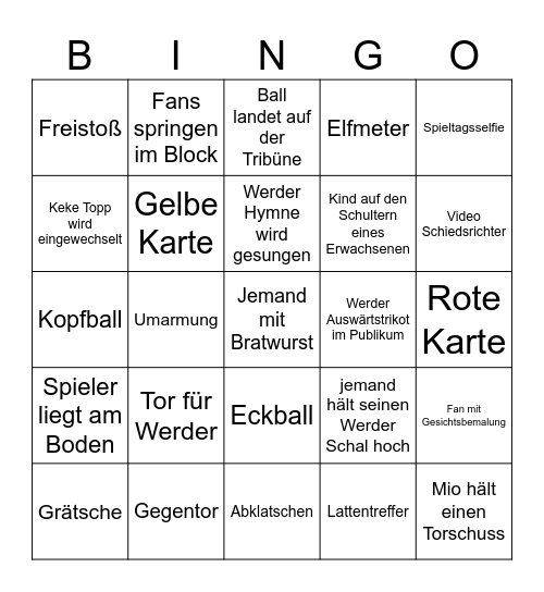 Spieltagsbingo Card