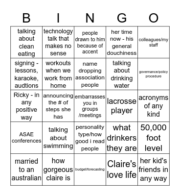 Like A Boss Bingo Card
