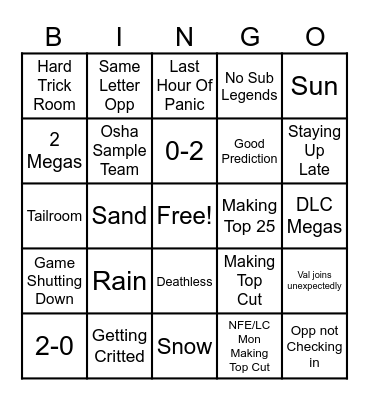 Alphabet Cup Bingo Card