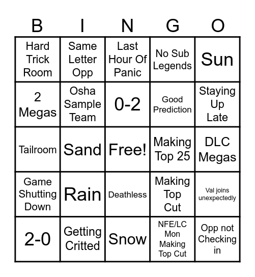 Alphabet Cup Bingo Card