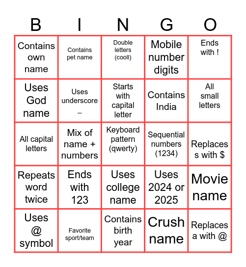BRUTE FORCE Bingo Card