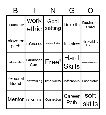 Networking Bingo Card