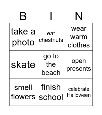 GMF2 unit 6 Bingo Card