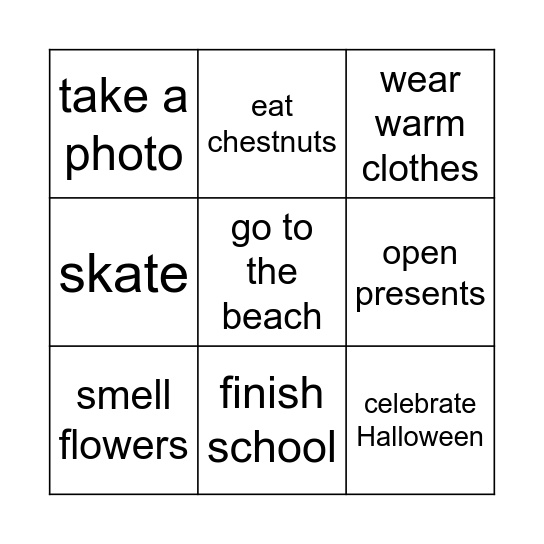 GMF2 unit 6 Bingo Card