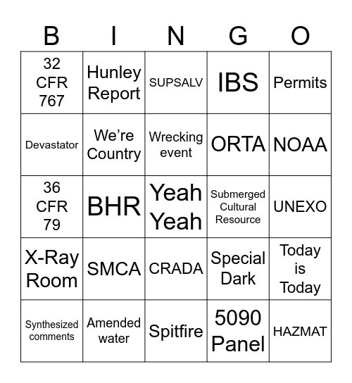 UA LINGO BINGO Card