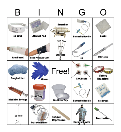 Hospital Bingo Card