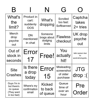 Pokemon Restock Bingo Card
