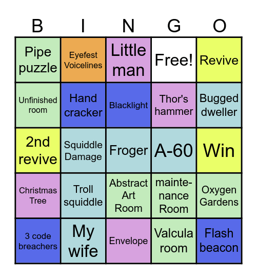 Pressure bingo Card