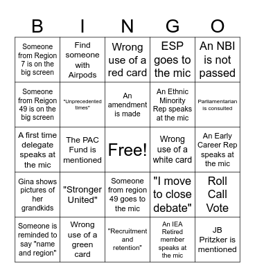 IEA-RA 2026 Bingo Card