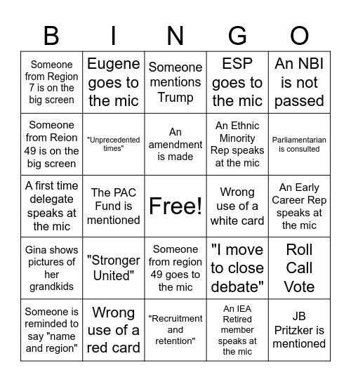 IEA-RA 2026 Bingo Card