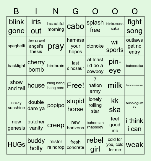 olimke 2026 Bingo Card